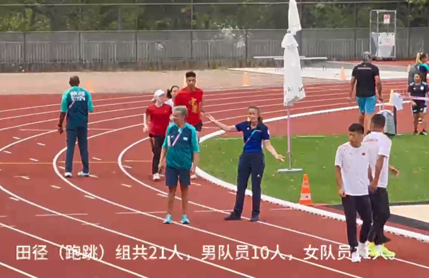 当地时间8月23日，巴黎残奥会中国体育代表团田径队在瓦内斯综合训练场进行赛前训练
